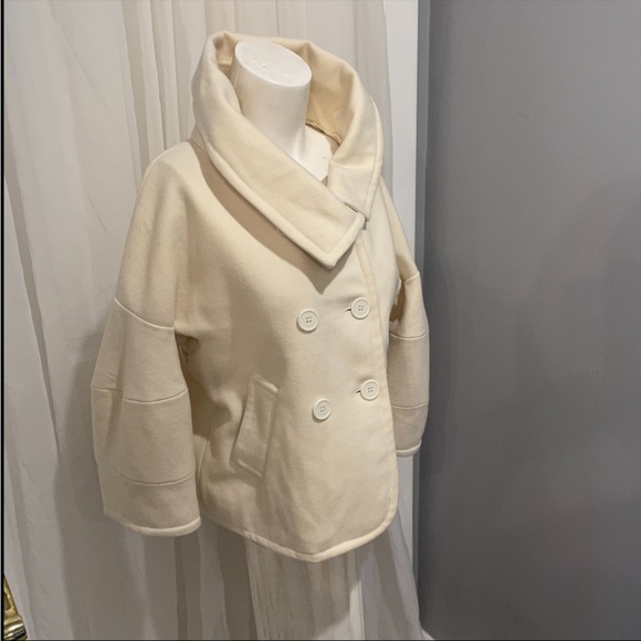 TEX BY MAXAZRIA CREME WOOL COAT/JACKET S/M - Picture 3 of 8